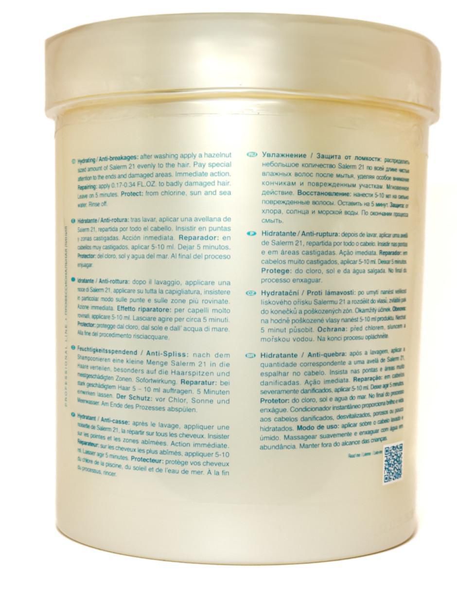 Acondicionador para cabello Salerm 21 con o sin enjuague Salerm Cosmetics 1 l