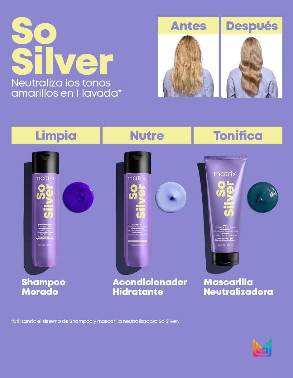 Shampoo para cabello Matizador Morado rubio 300 ml 4