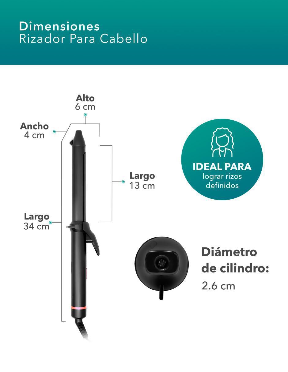 Rizadora Rca 25 mm de cerámica - turmalina