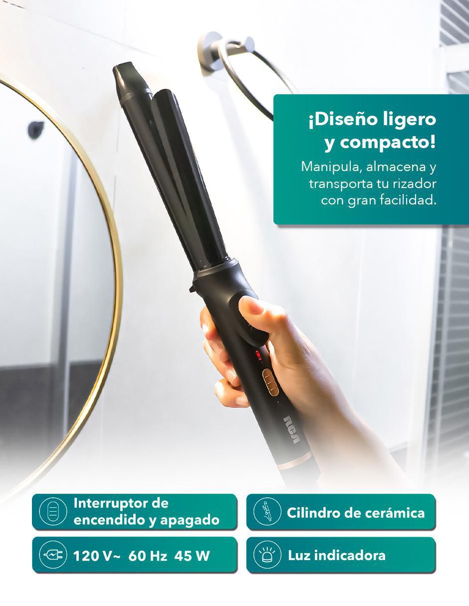 Rizadora Rca 25 mm de cerámica - turmalina