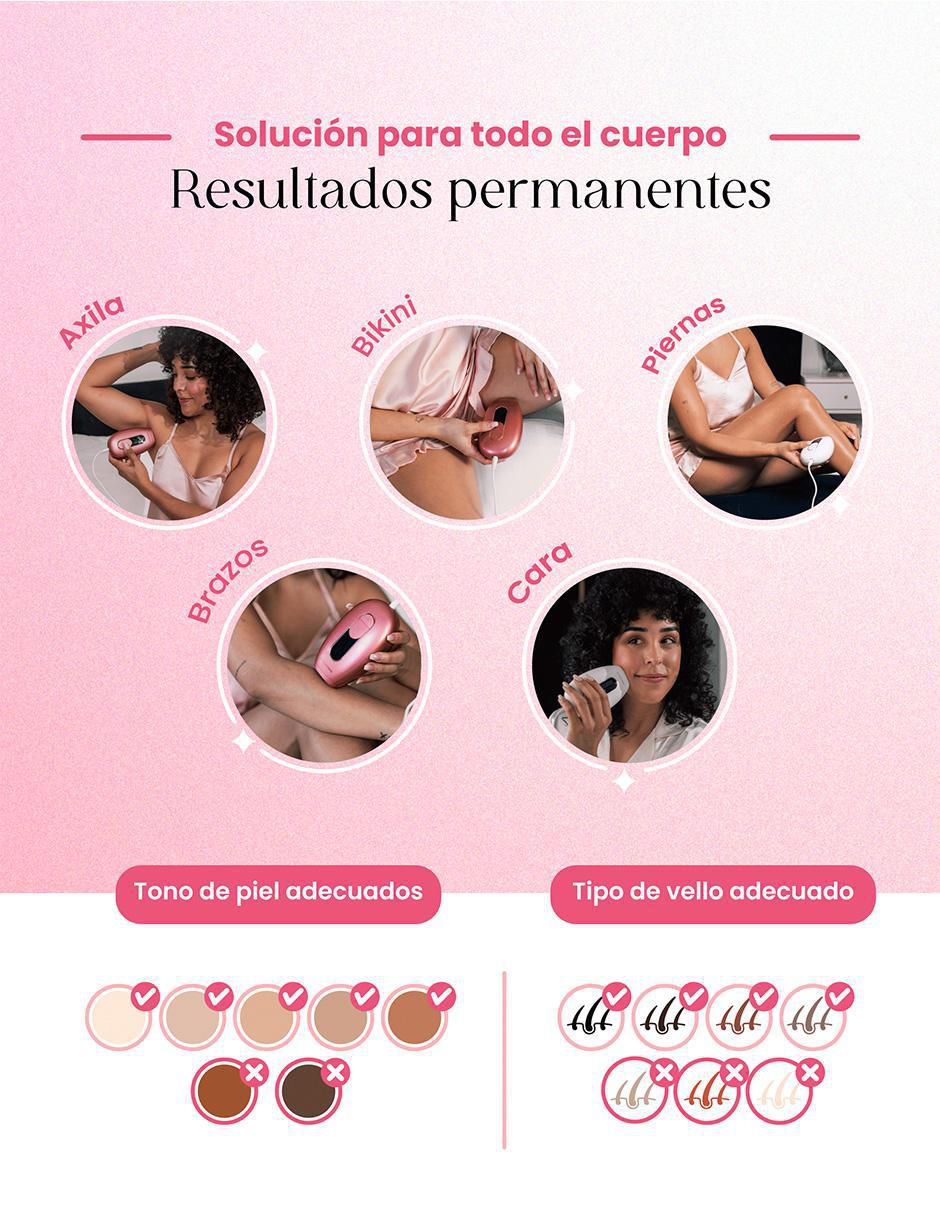 Depiladora IPL para rostro y cuerpo Pro
