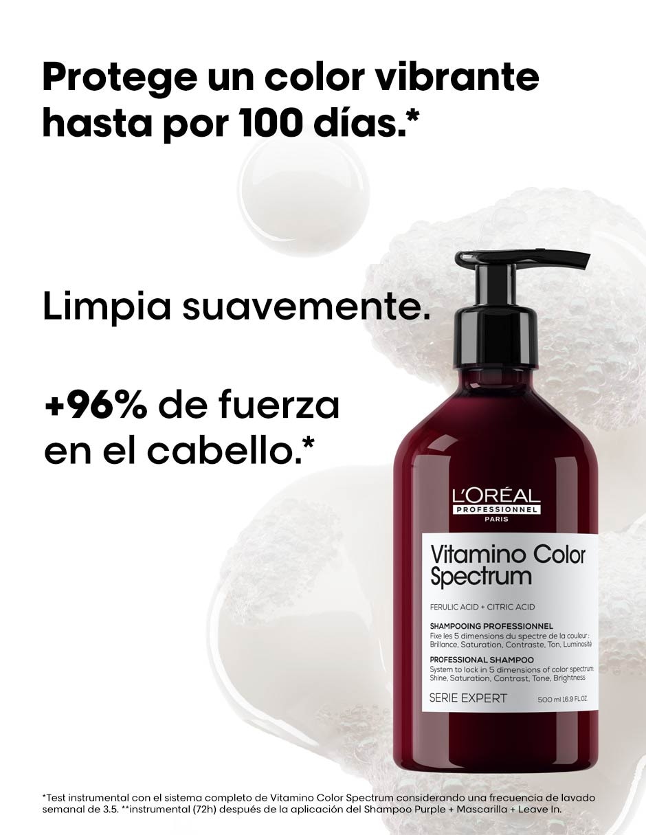 Shampoo protector de color para cabello Loreal Professionnel Vitamino Color Spectrum 500 ml 5