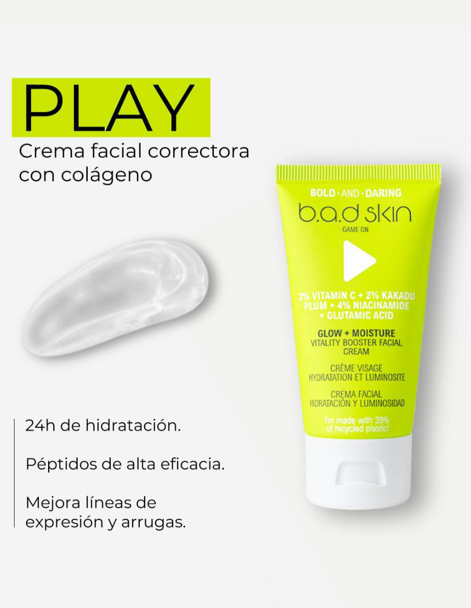 Crema facial recomendada para hidratar de día Game On para piel normales y sensibles Crema facial recomendada para hidratar de día Game On para piel normales y sensibles