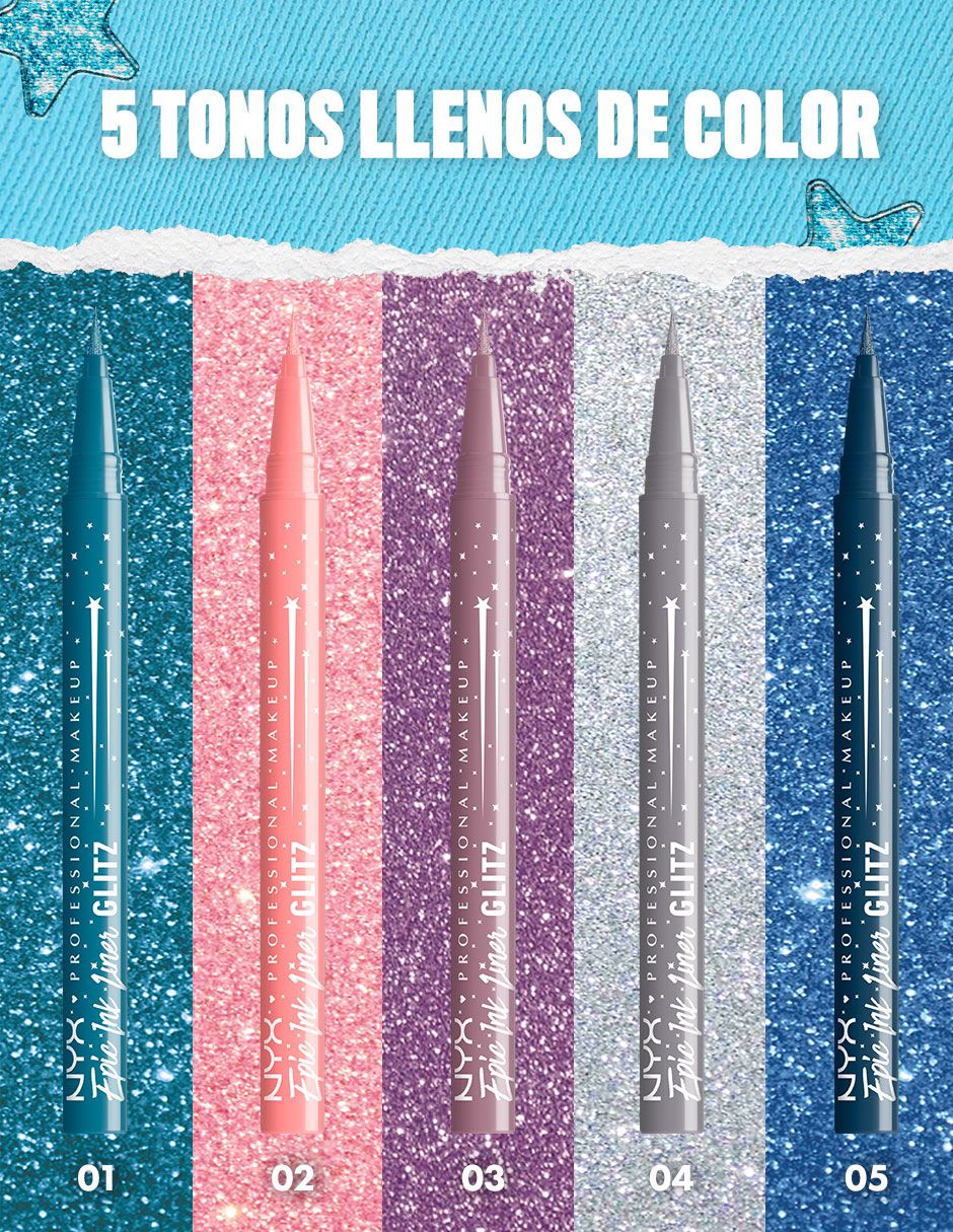 Delineador para ojos glitter Professional Makeupp Epic Ink Liner 6