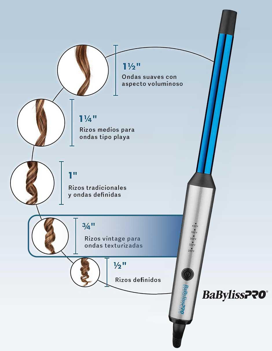 Tenaza Babyliss Pro 19 mm de nano titanium