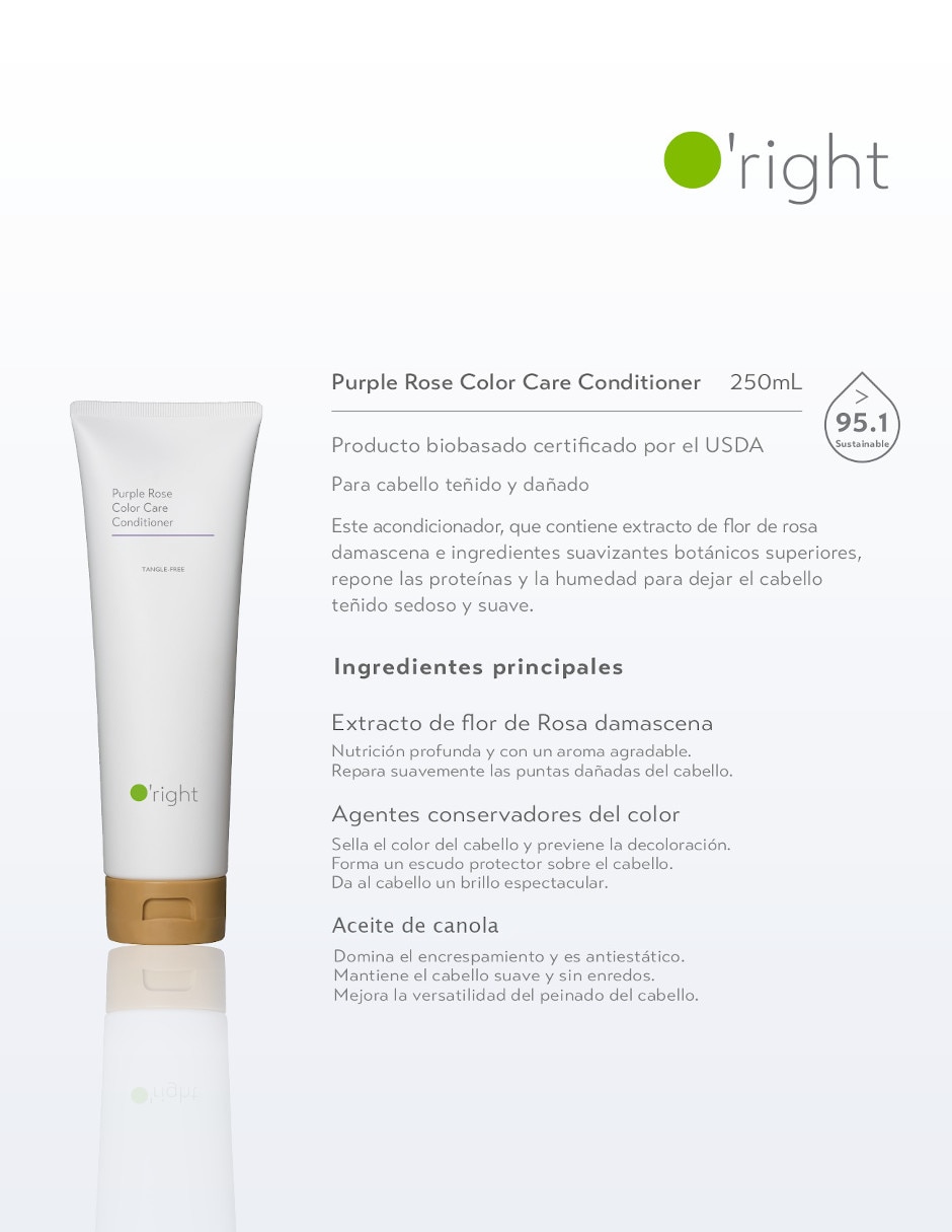 Acondicionador para cabello Purple Sose O'Right