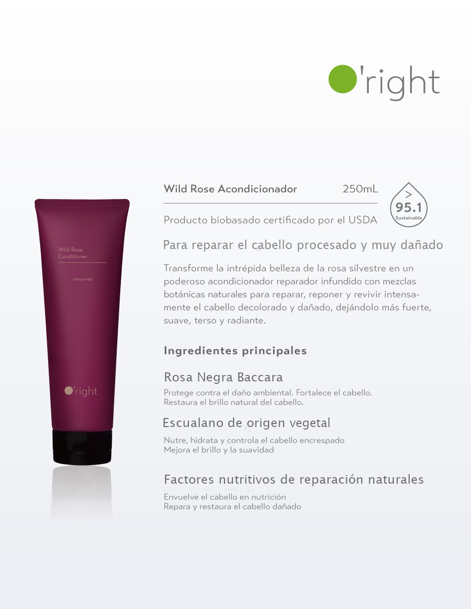 Acondicionador para cabello Wild Rose O'right 250 ml