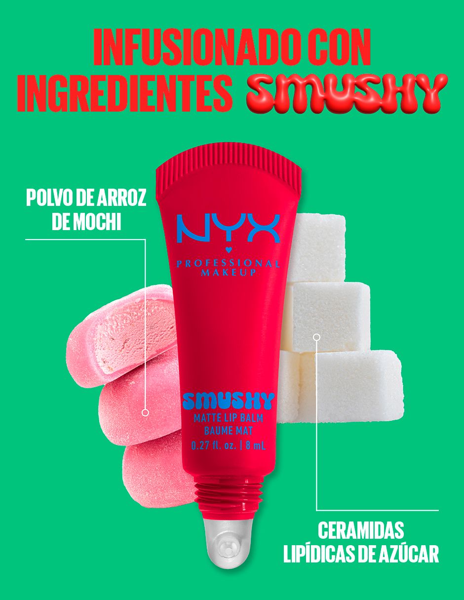 Bálsamo Professional Makeup Smushy Matte aroma frutal de 8 ml 6
