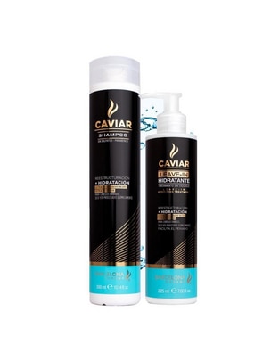Kit tratamiento capilar Caviar Reestructurante Shampoo + Leave In reparador Barcelona Pharma