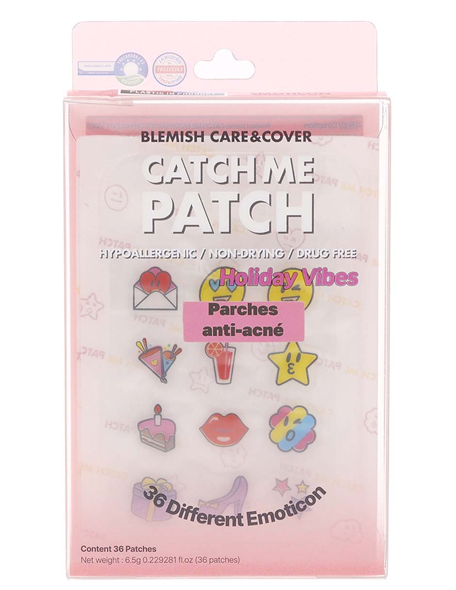 Parches para acné parche anti acné - emoticon holiday vibes 36 piezas catch me parch
