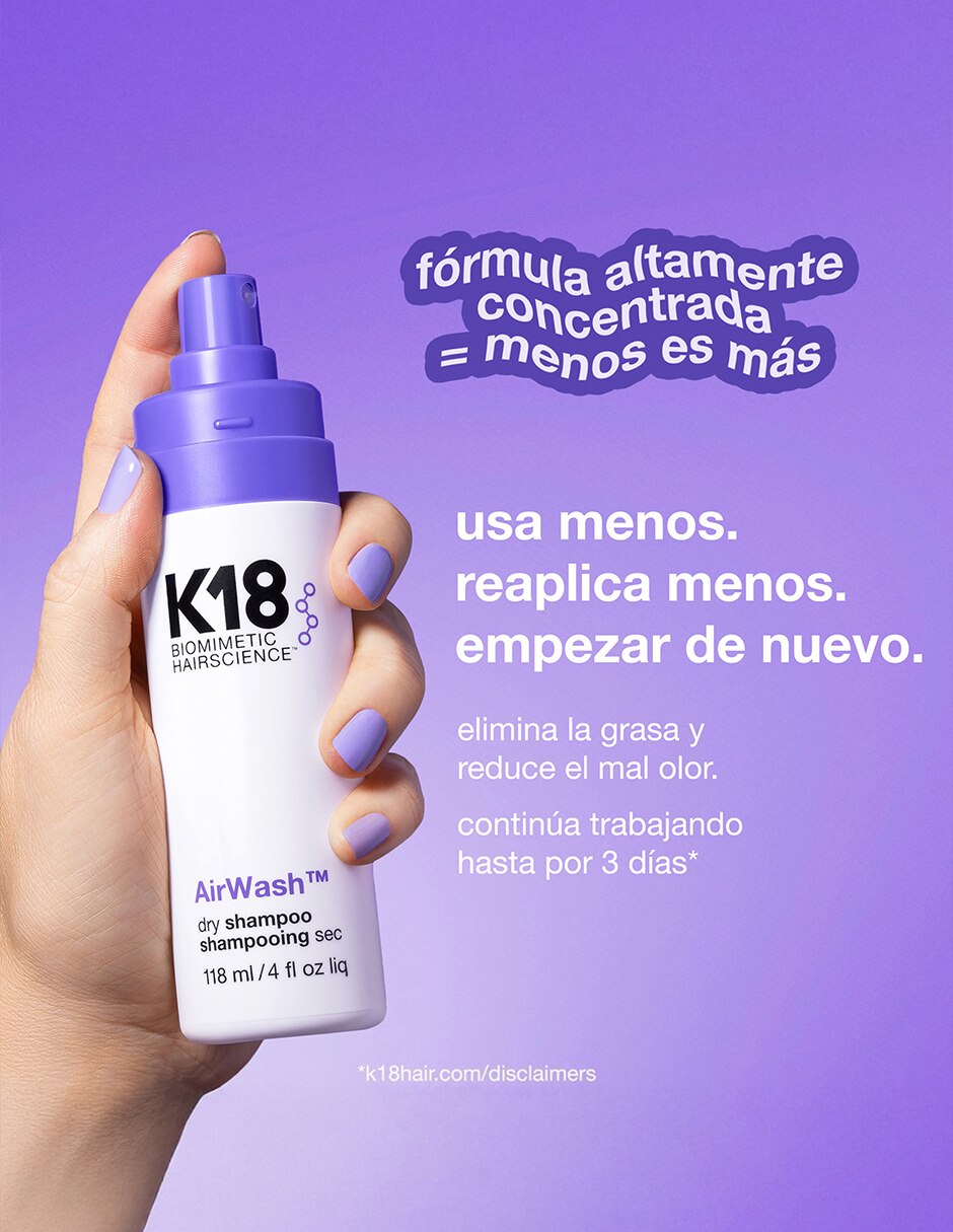 Shampoo en seco para cabello Airwash 118 ml 8