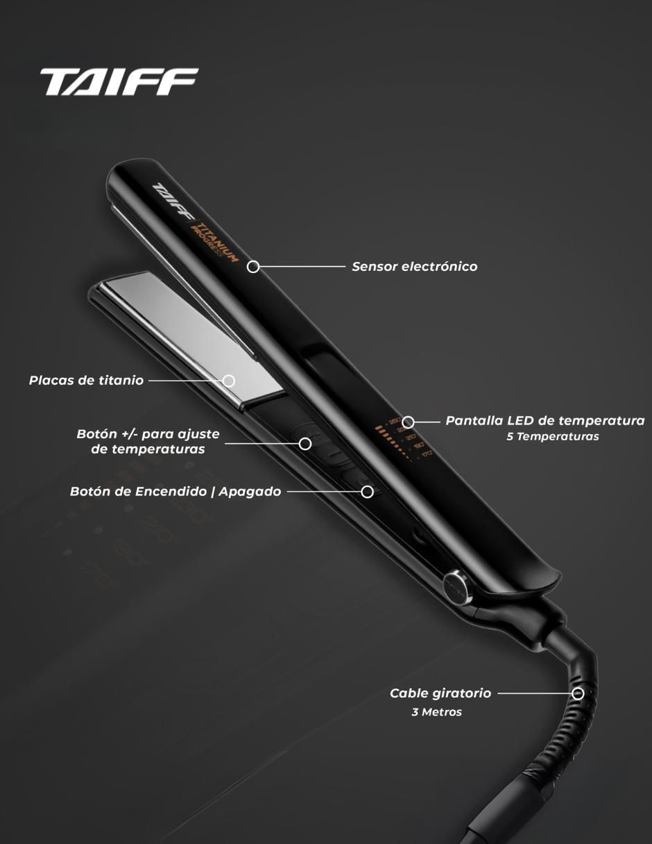 Alaciadora Taiff Professional Titanium Progress placas de titanio 2