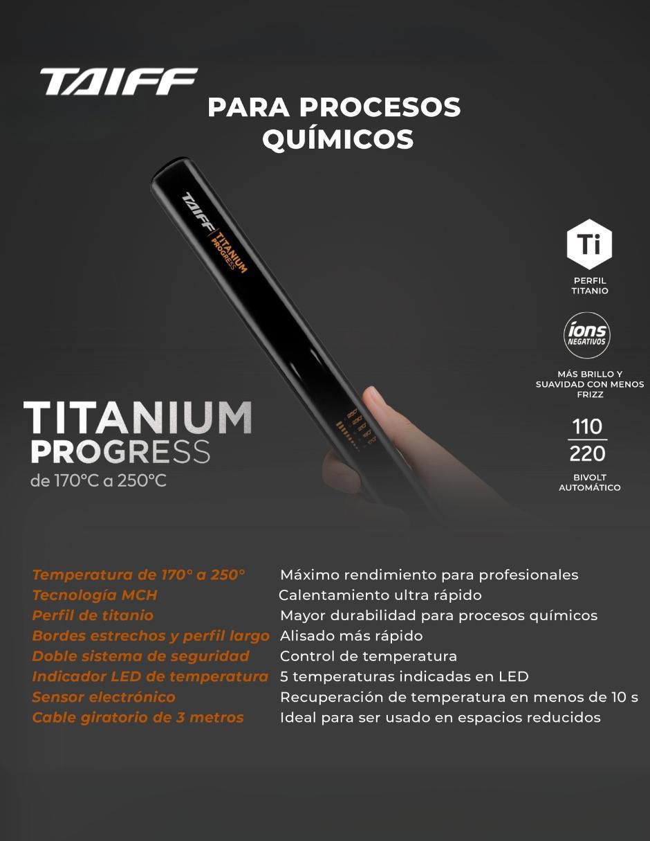 Alaciadora Taiff Professional Titanium Progress placas de titanio 5