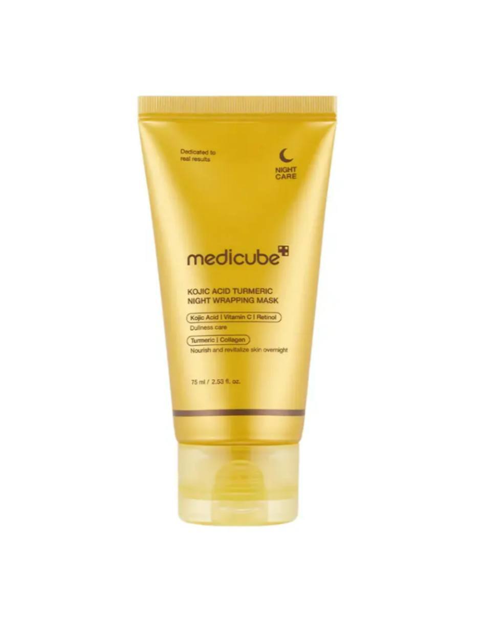Mascarilla facial Kojic acid turmeric night wrapping mask para calmar y regenerar la piel Medicube Night Care 75 ml