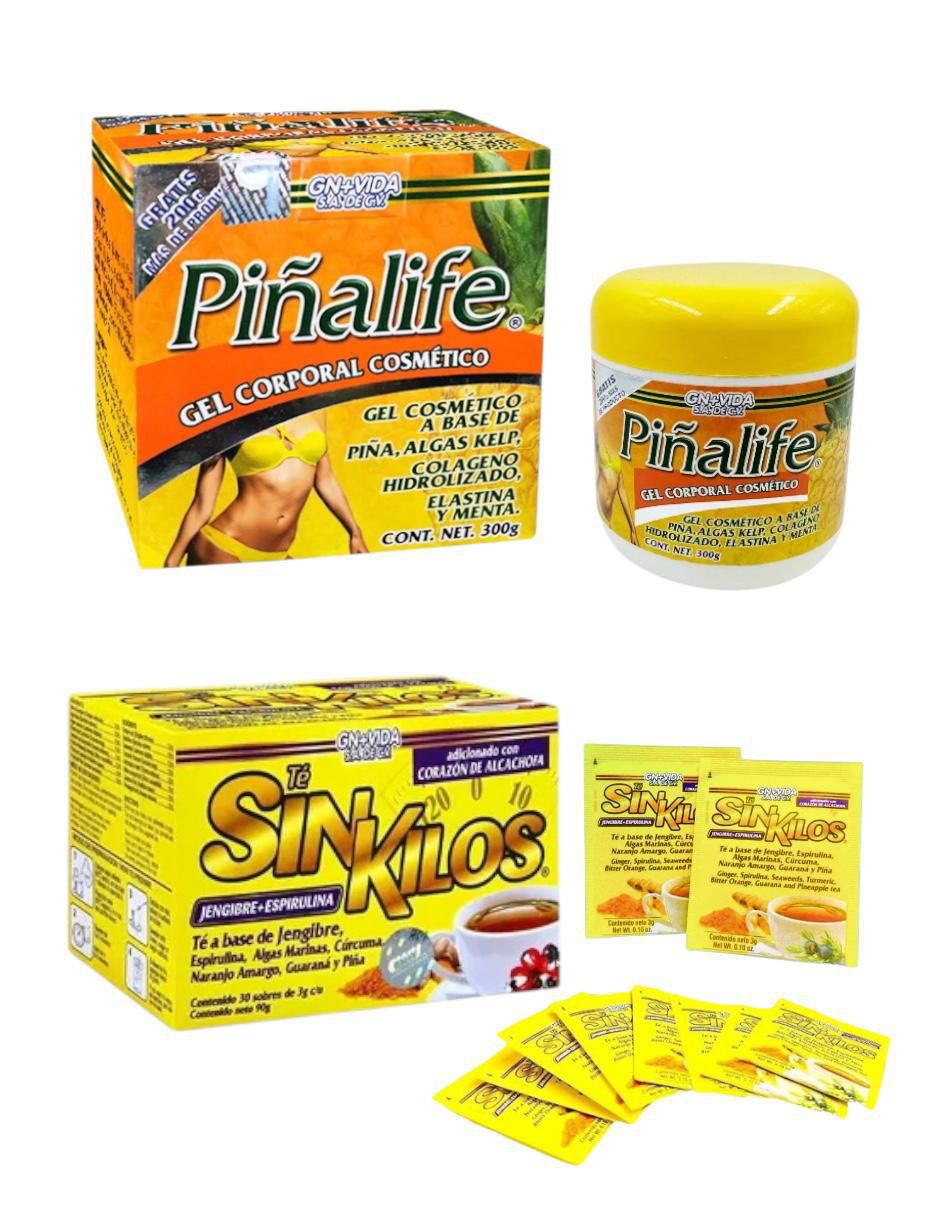 Kit gel corporal reafirmante Gel piñalife & té sin kilos