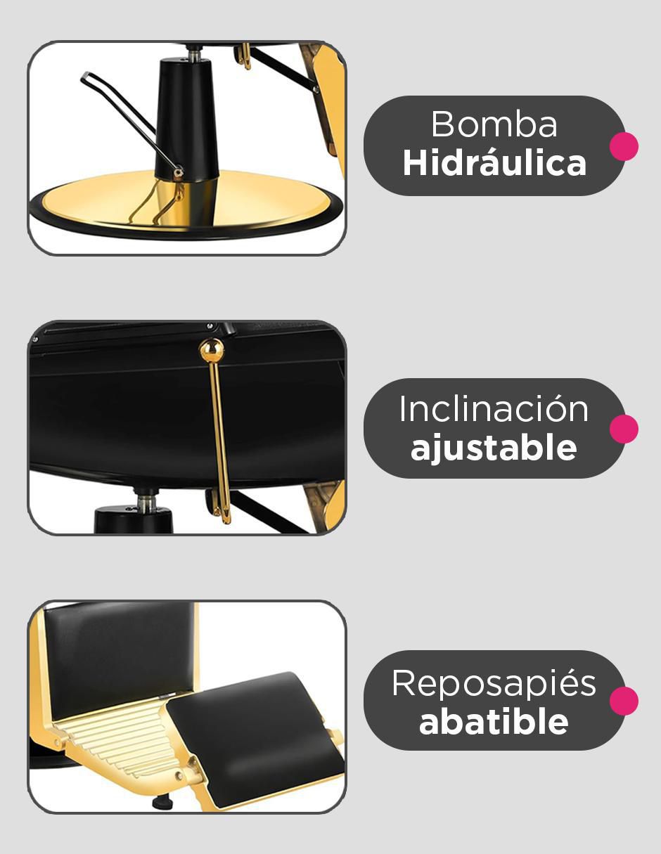 Sillón para barbería Imperium Gold 3