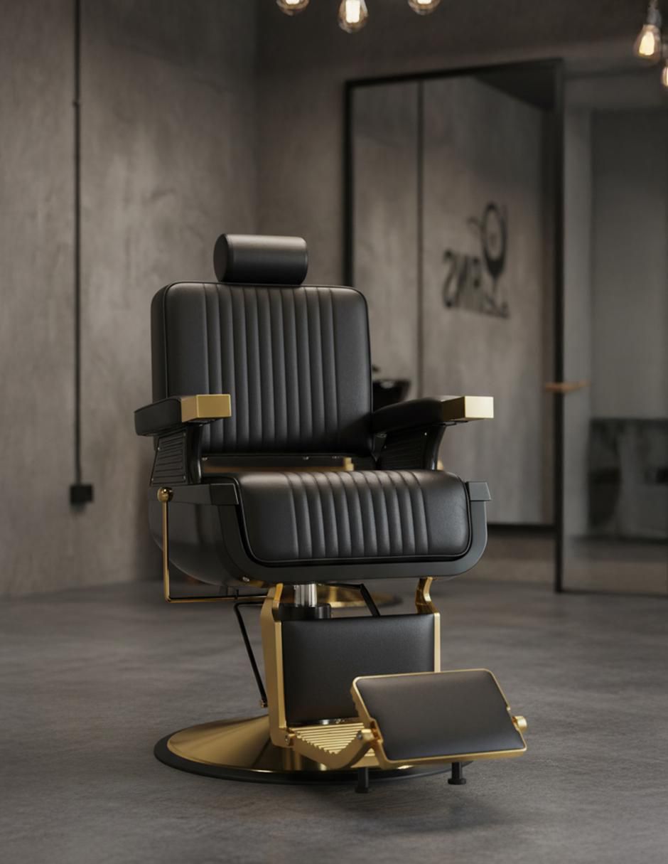 Sillón para barbería Imperium Gold 4