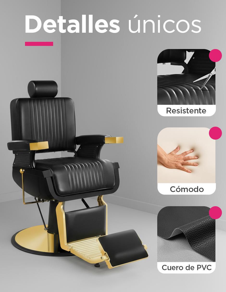 Sillón para barbería Imperium Gold 6