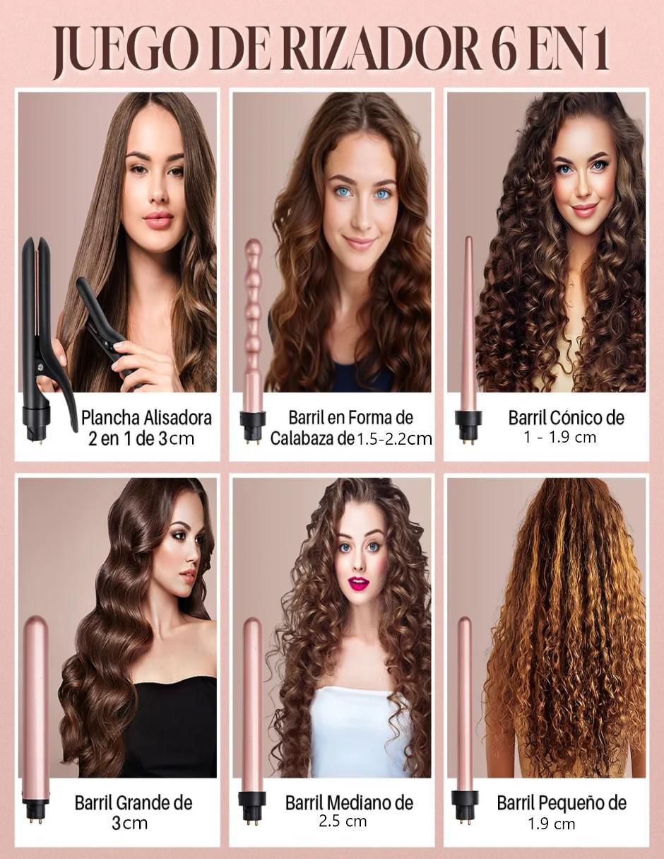 Rizadora Rizador De Cabello 6 en1 de cerámica 7