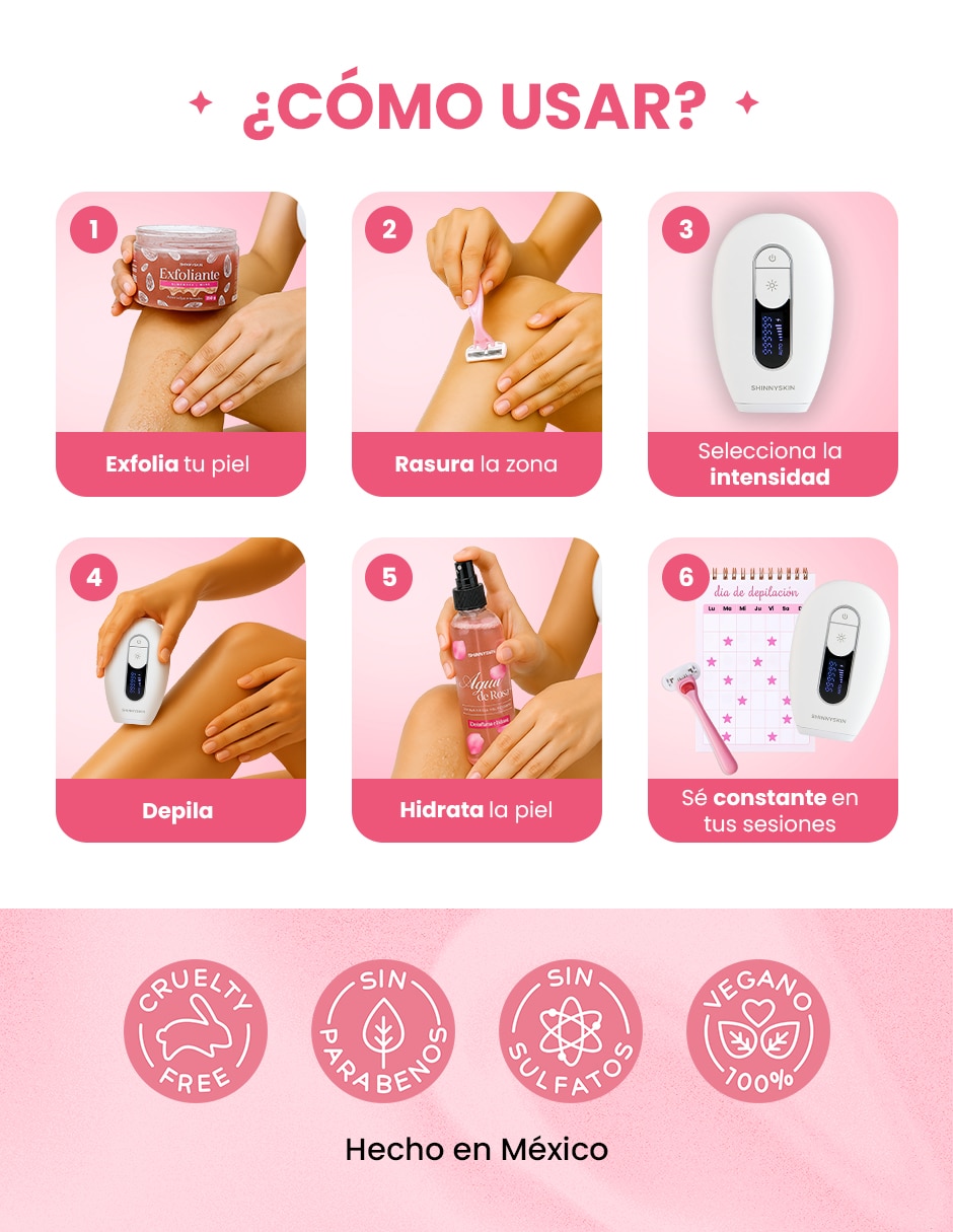 Kit depiladora ipl para rostro y cuerpo 5