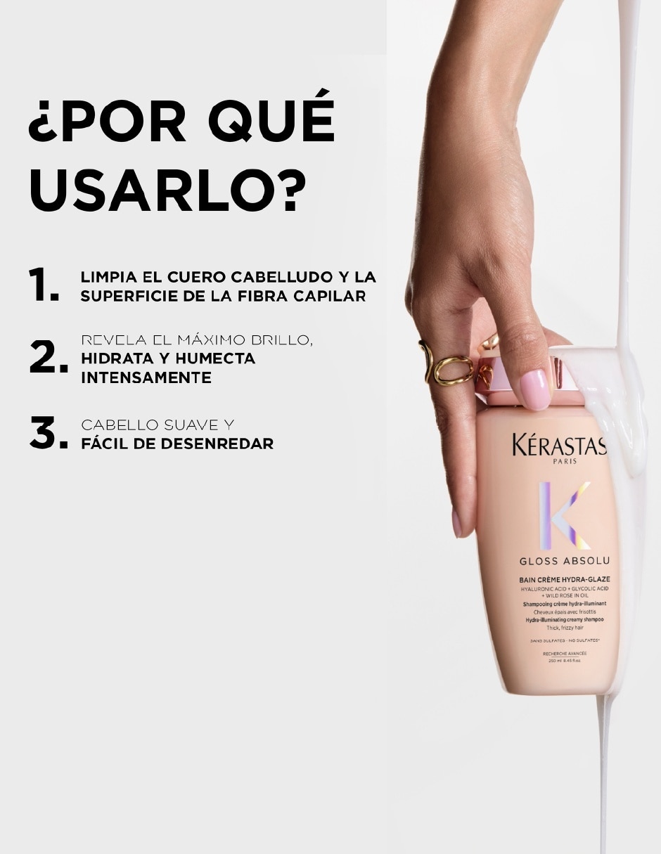 Shampoo anti frizz bain crème hydra-glaze 250 ml 6