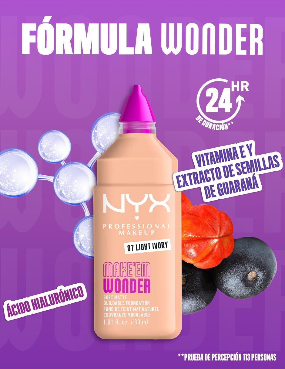 Base de maquillaje líquido Professional Makeup Make EM WNDR mate 9