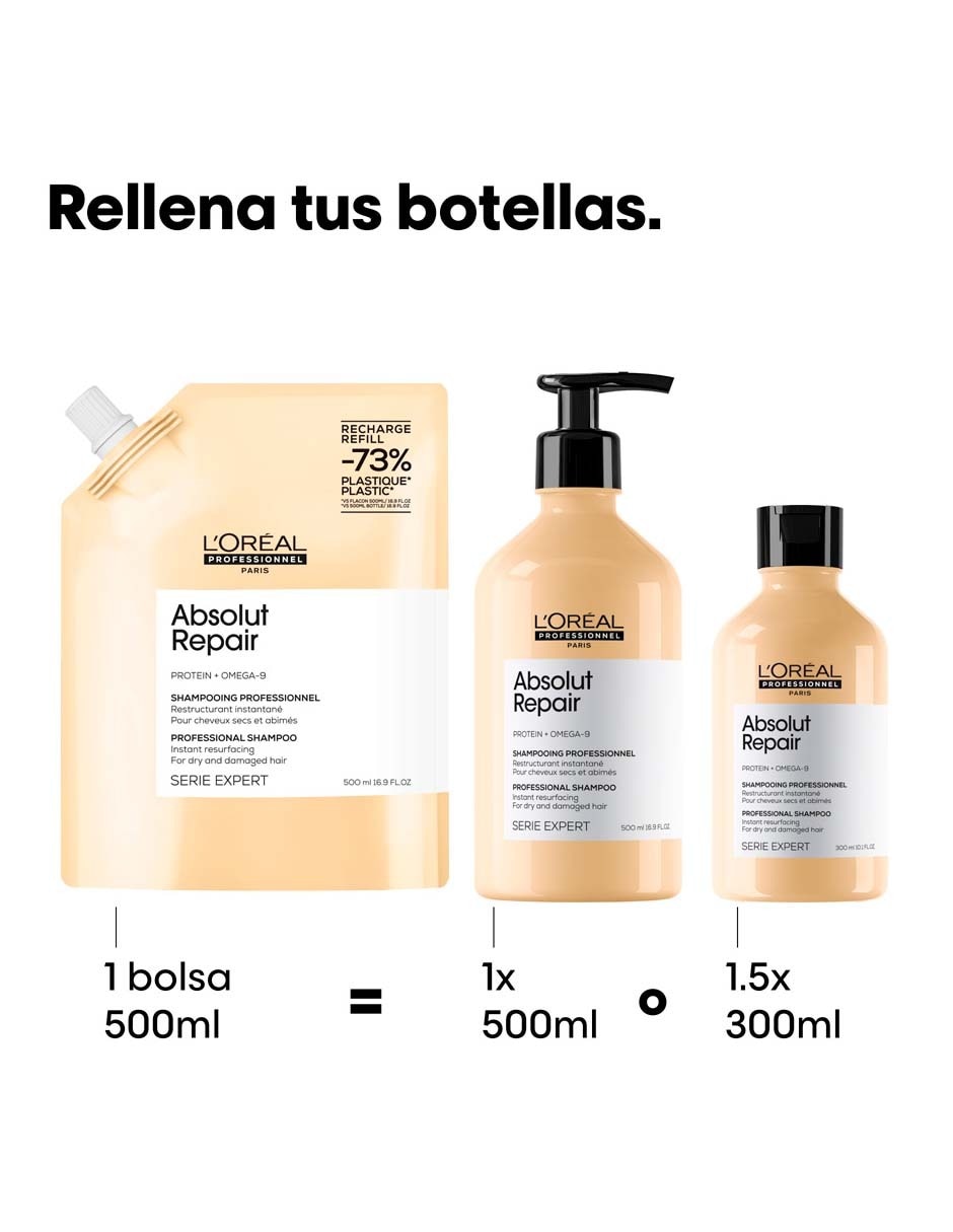 Shampoo reparador para cabello maltratado Absolut Repair 500 ml 7