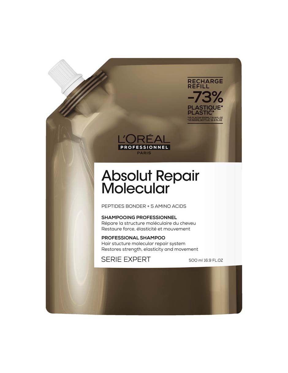 Shampoo reparador para cabello maltratado Refill ABSOLUT REPAIR MOLECULAR 500 ml