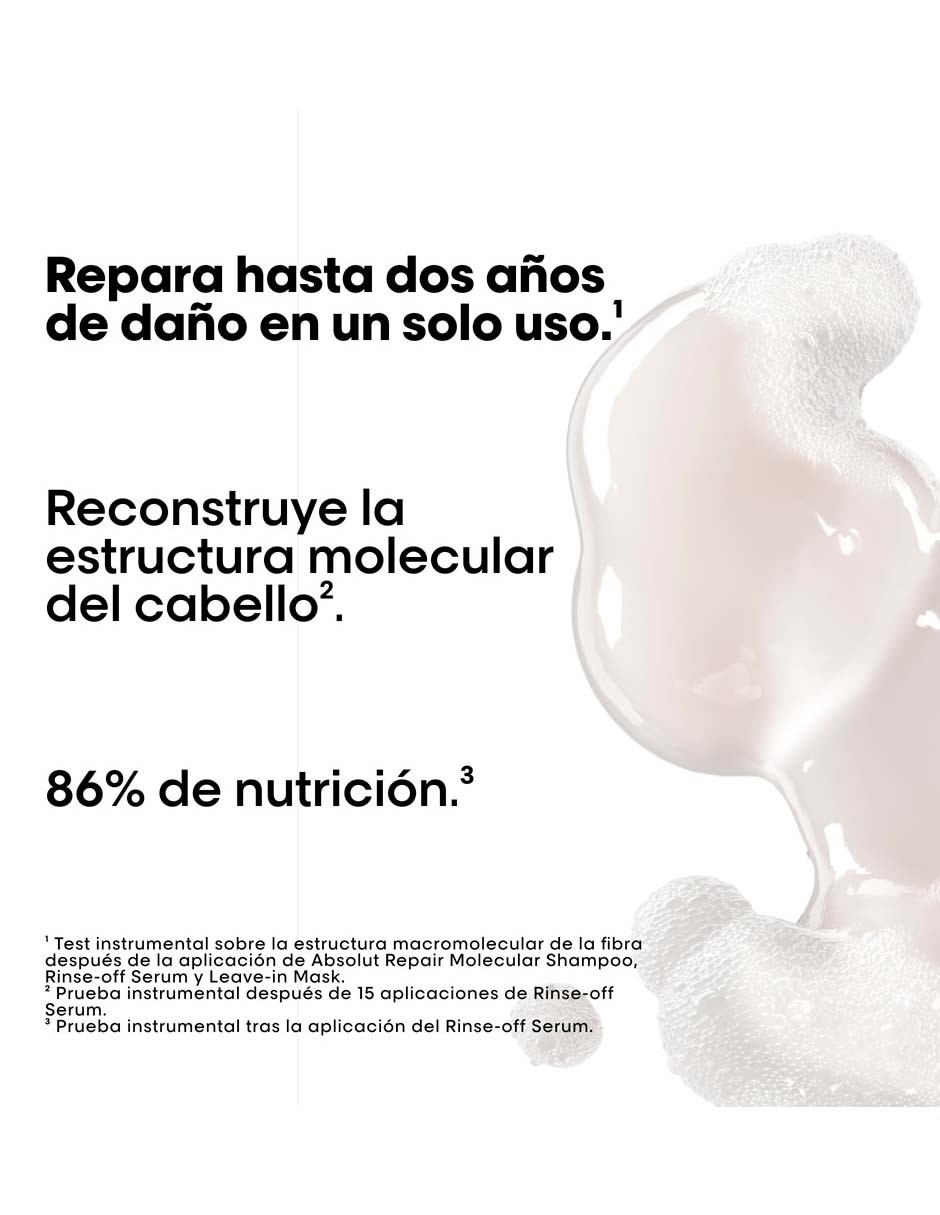 Shampoo reparador para cabello maltratado Refill ABSOLUT REPAIR MOLECULAR 500 ml 2