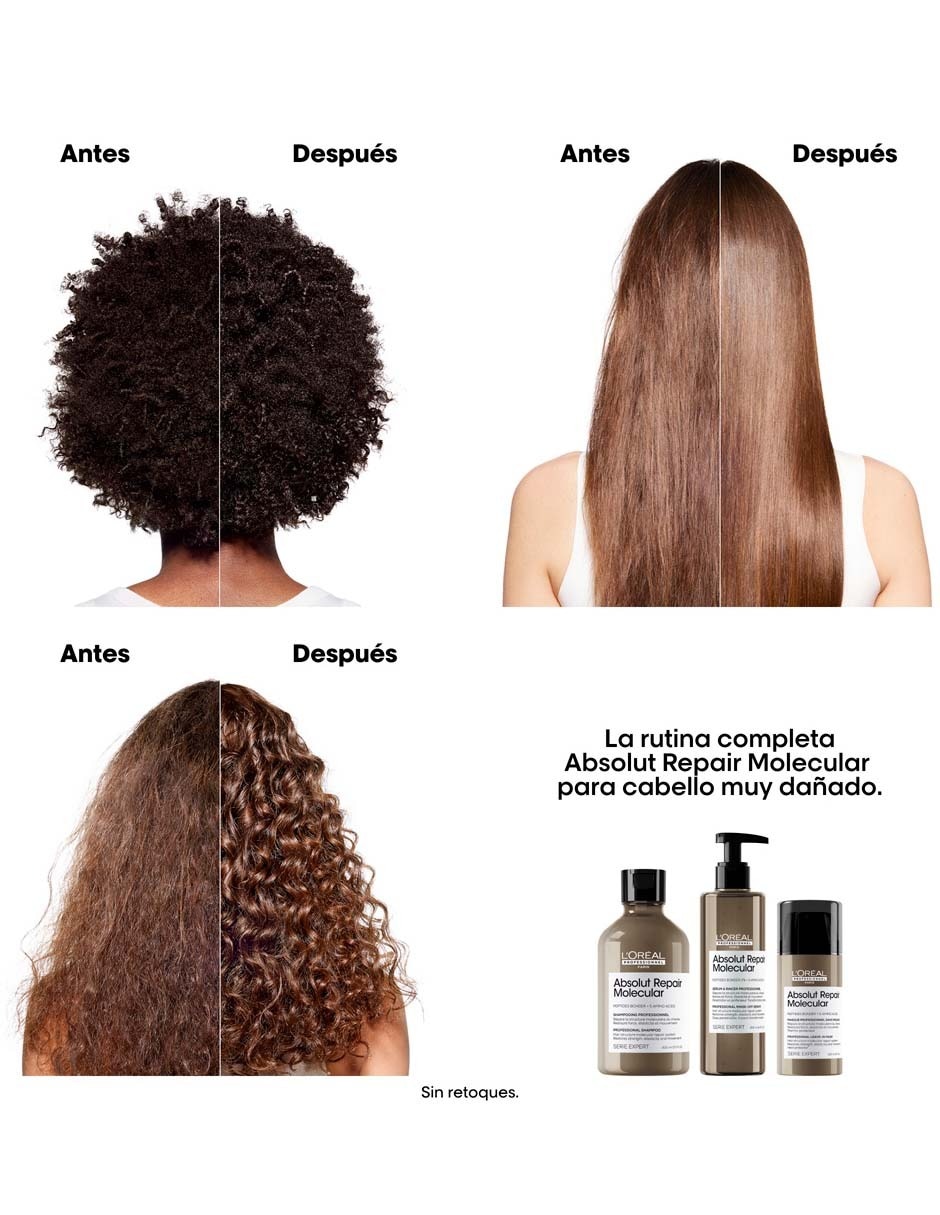 Shampoo reparador para cabello maltratado Refill ABSOLUT REPAIR MOLECULAR 500 ml 3