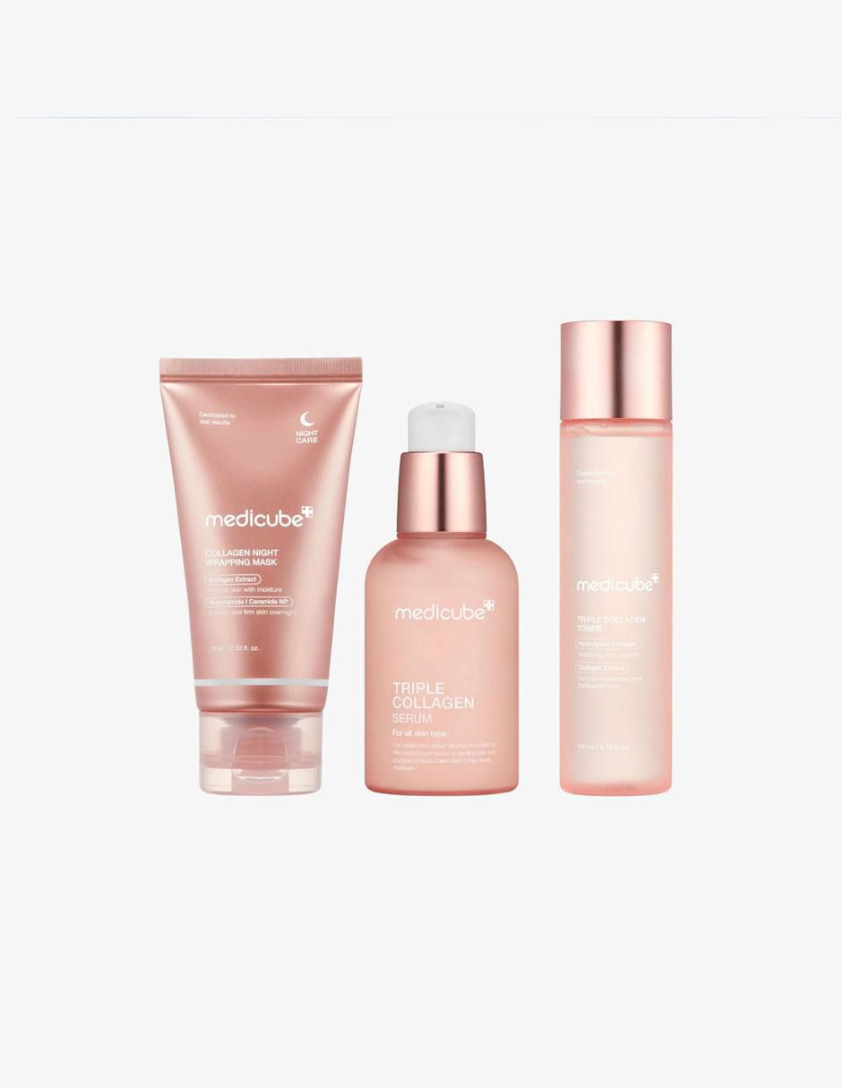 Set tratamiento facial Pack Triple Collagen Reafirmante & Luminosidad reafirmante antiedad Set tratamiento facial Pack Triple Collagen Reafirmante & Luminosidad reafirmante antiedad