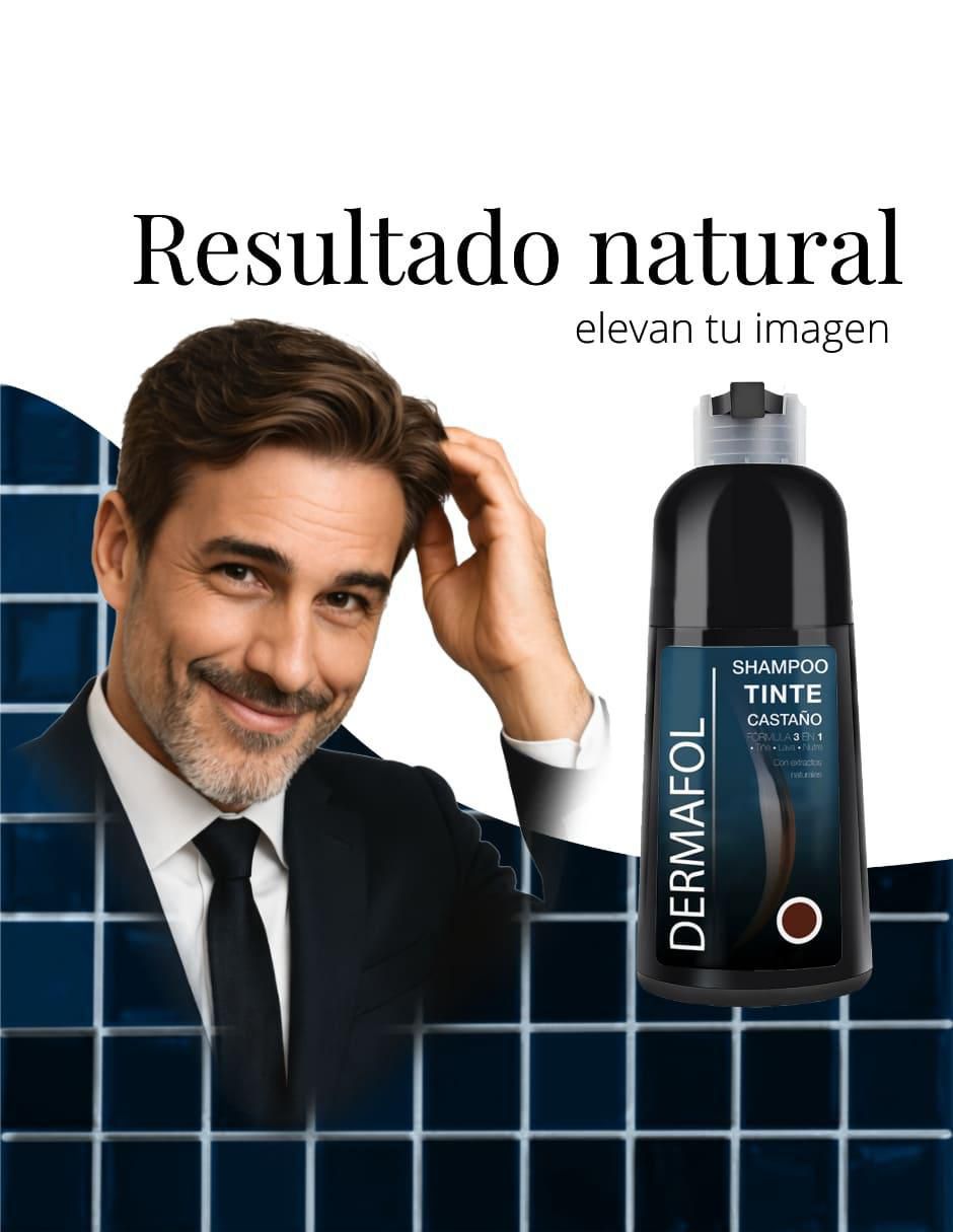 Shampoo matizador de canas con tinte natural Dermafol 500 ml