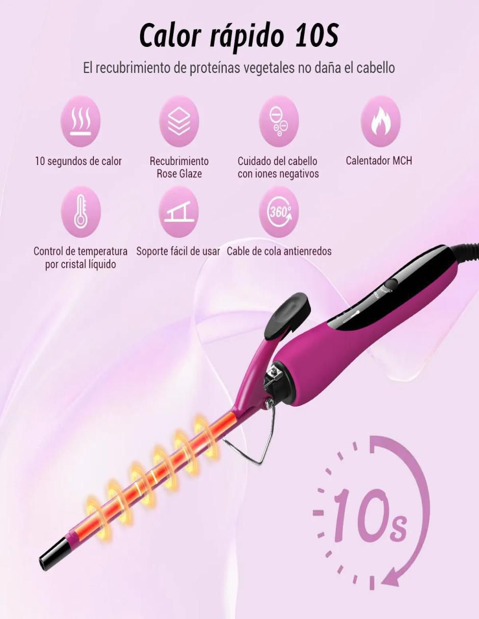 Rizadora de cabello belug 9 mm de cerámica - turmalina