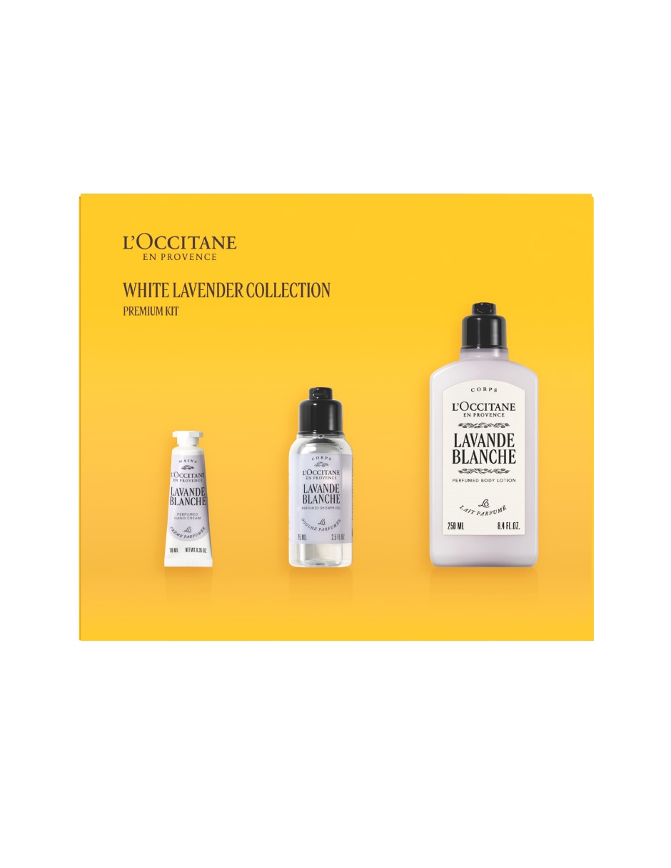 Set bath & body loccitane para hidratar lavanda blanca 4 piezas