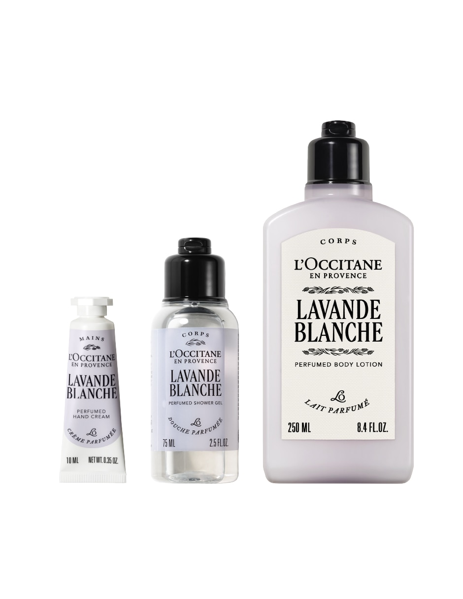 Set bath & body loccitane para hidratar lavanda blanca 4 piezas