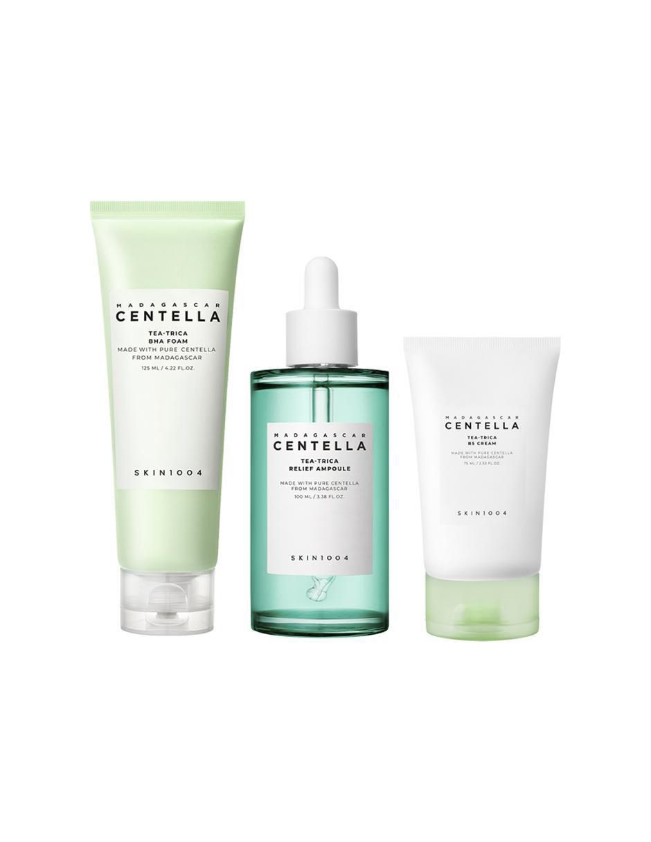 Kit tratamiento facial Madagascar Centella purificador Skin1004 Tea-Trica