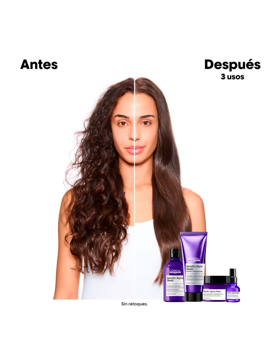 Shampoo anti frizz para cabello L'oreal Professionnel Keratin Alpha Sleek