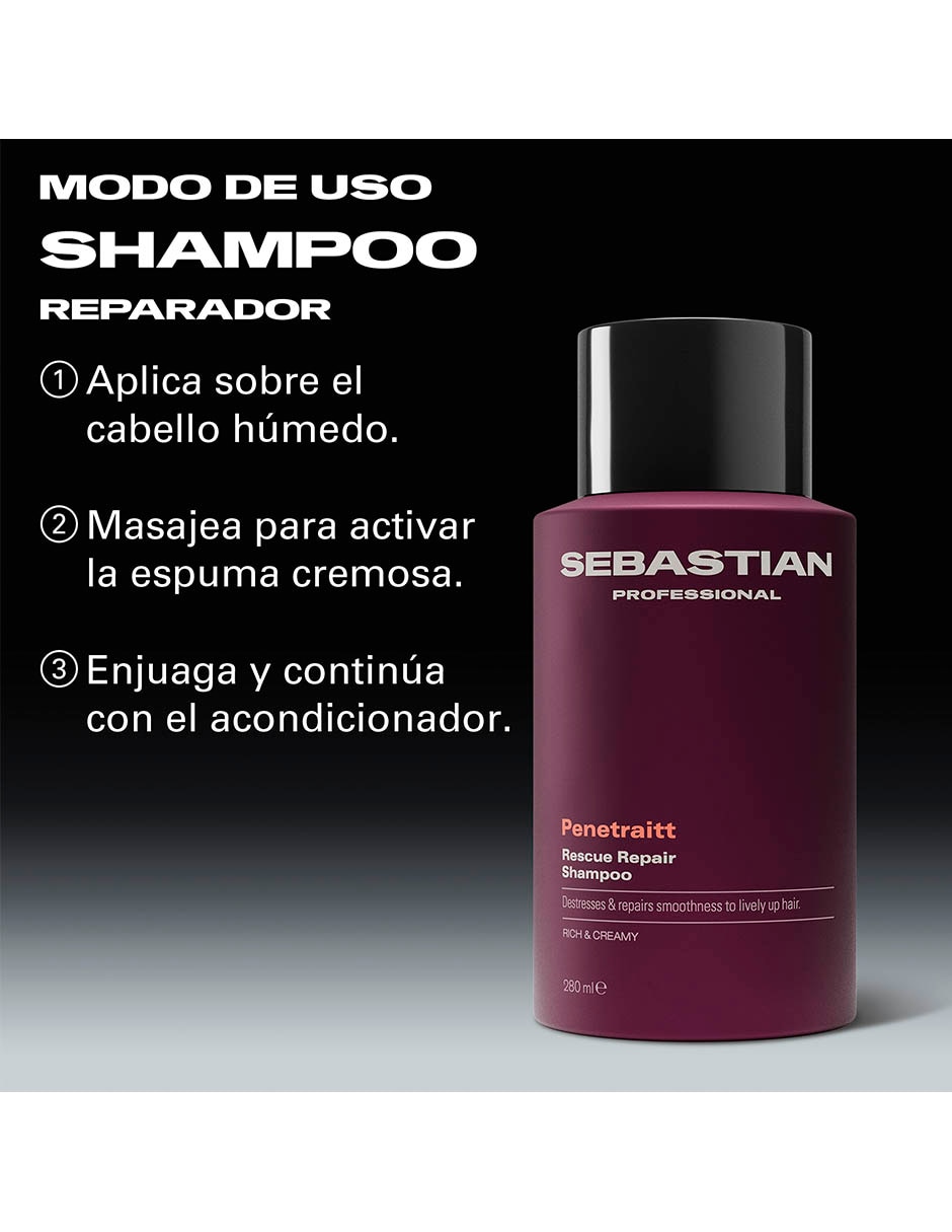 Shampoo reparador para cabello Penetraitt 4