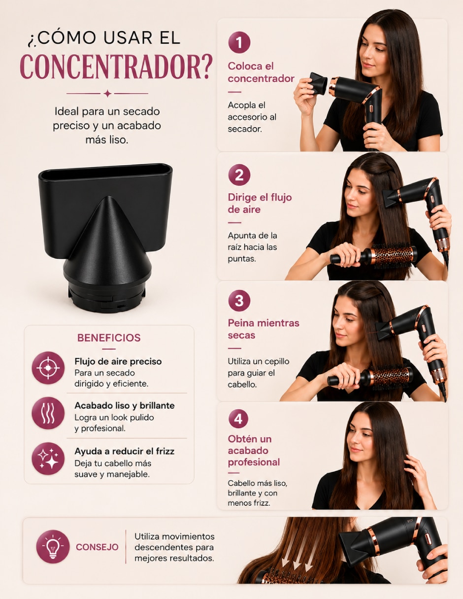 Secadora de cabello Multiglam Styler HD123