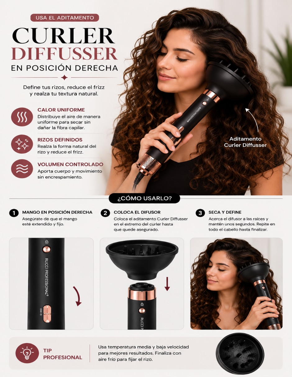 Secadora de cabello Multiglam Styler HD123 6