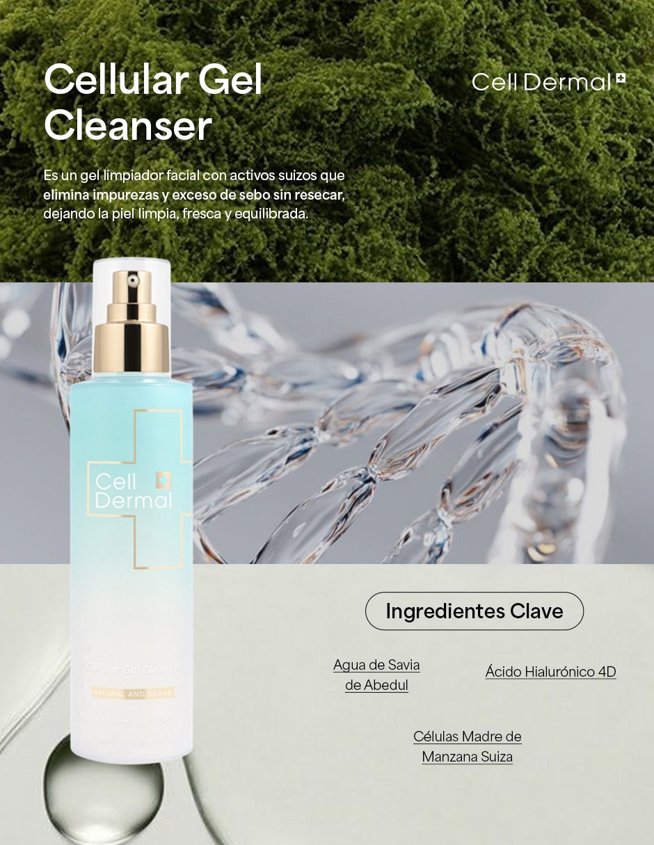 Crema facial recomendada para limpiar día y noche cellular gel cleanser para piel mixta Crema facial recomendada para limpiar día y noche cellular gel cleanser para piel mixta