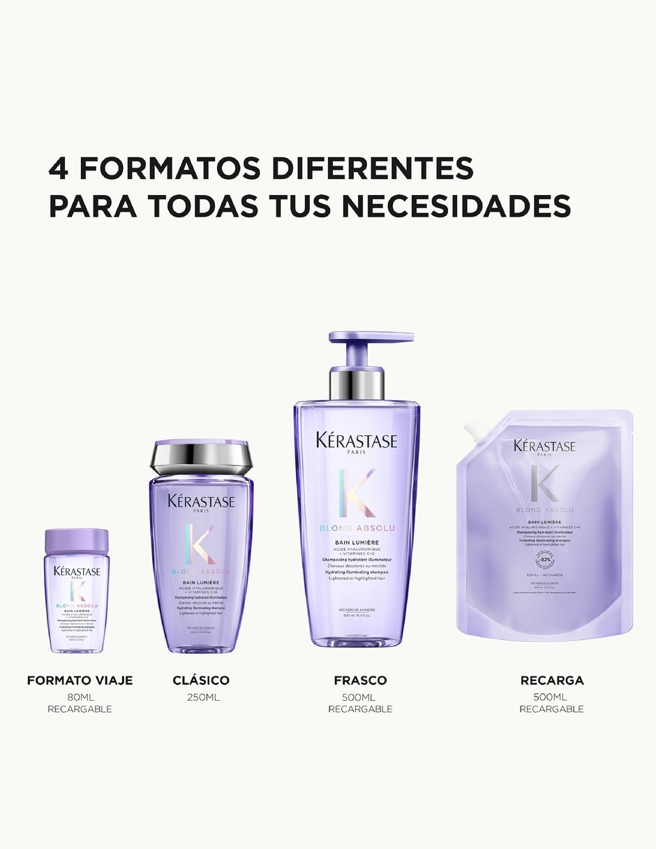 Shampoo hidratante para cabello teñido Blond Absolu Bain Lumière Kerestase 80ml 4