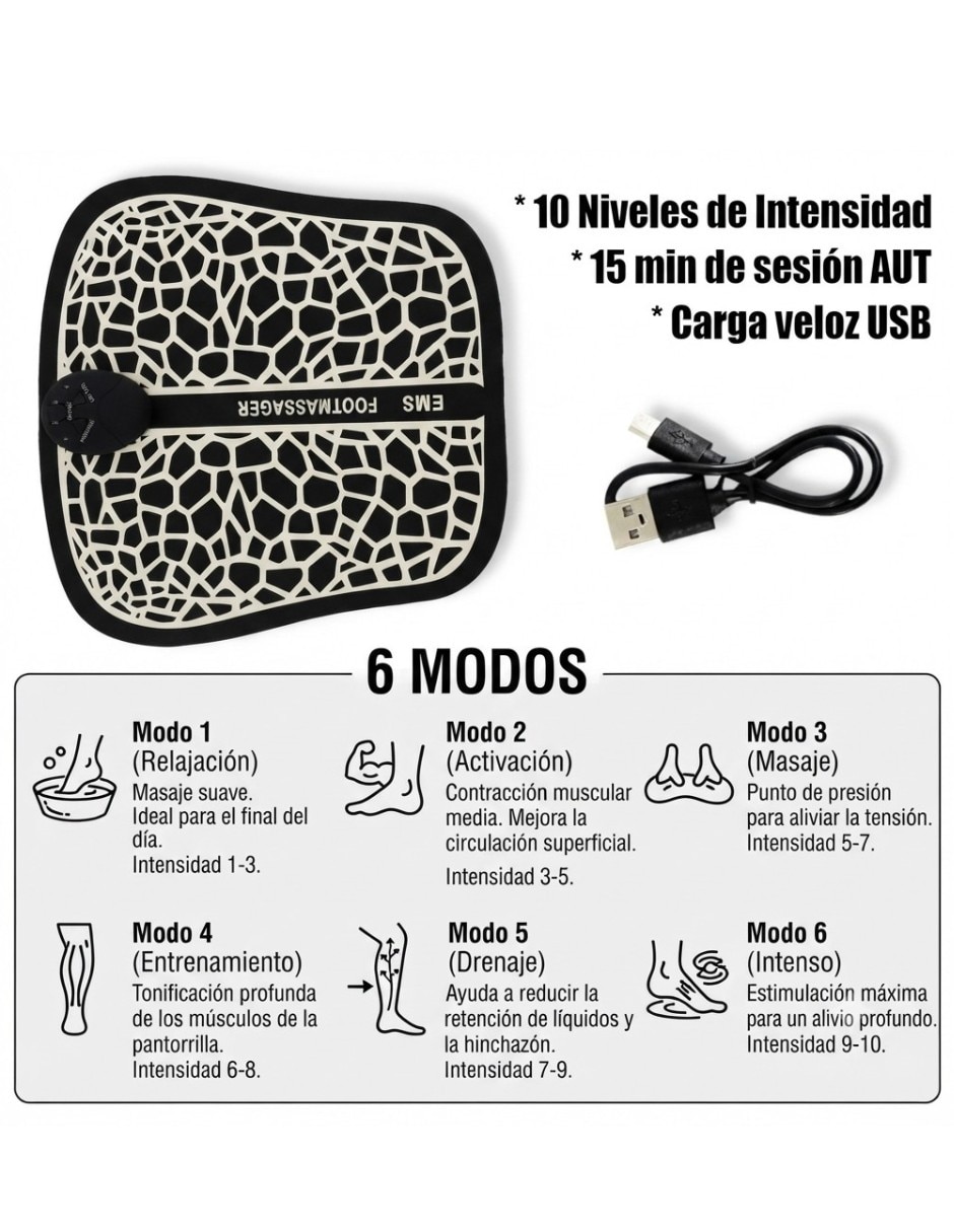 Masajeador de pies con 6 modos y 10 velocidades 5