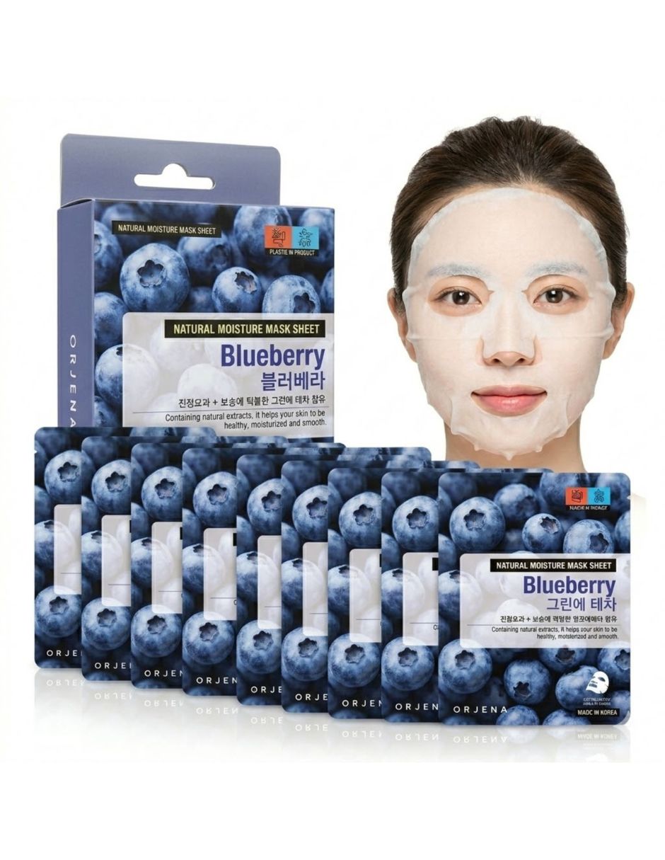Mascarilla facial natural moisture blueberry mask sheet para antioxidante
