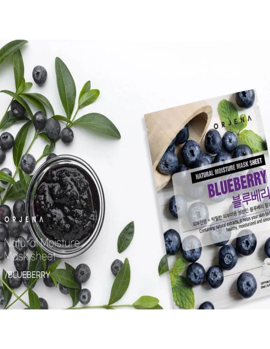 Mascarilla facial natural moisture blueberry mask sheet para antioxidante 7
