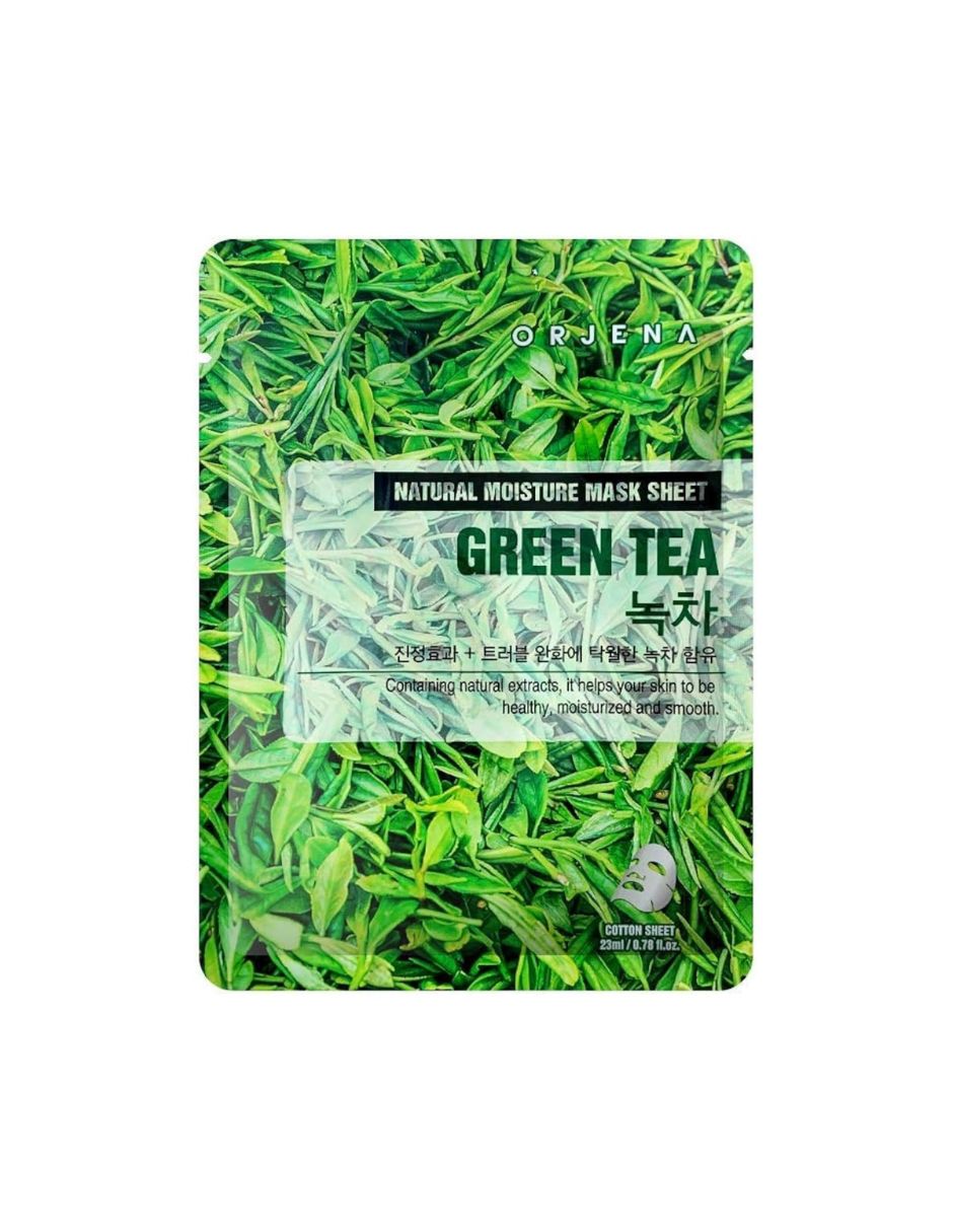 Mascarilla facial Natural Moisture Green Tea Mask Sheet 23ml Té Verde Antioxidante Calmante Hidratante para Calmar la piel ORJENA Mascarillas 2