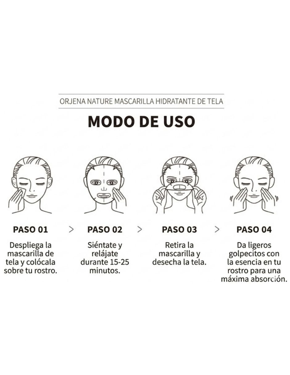 Mascarilla facial Natural Moisture Green Tea Mask Sheet 23ml Té Verde Antioxidante Calmante Hidratante para Calmar la piel ORJENA Mascarillas 6