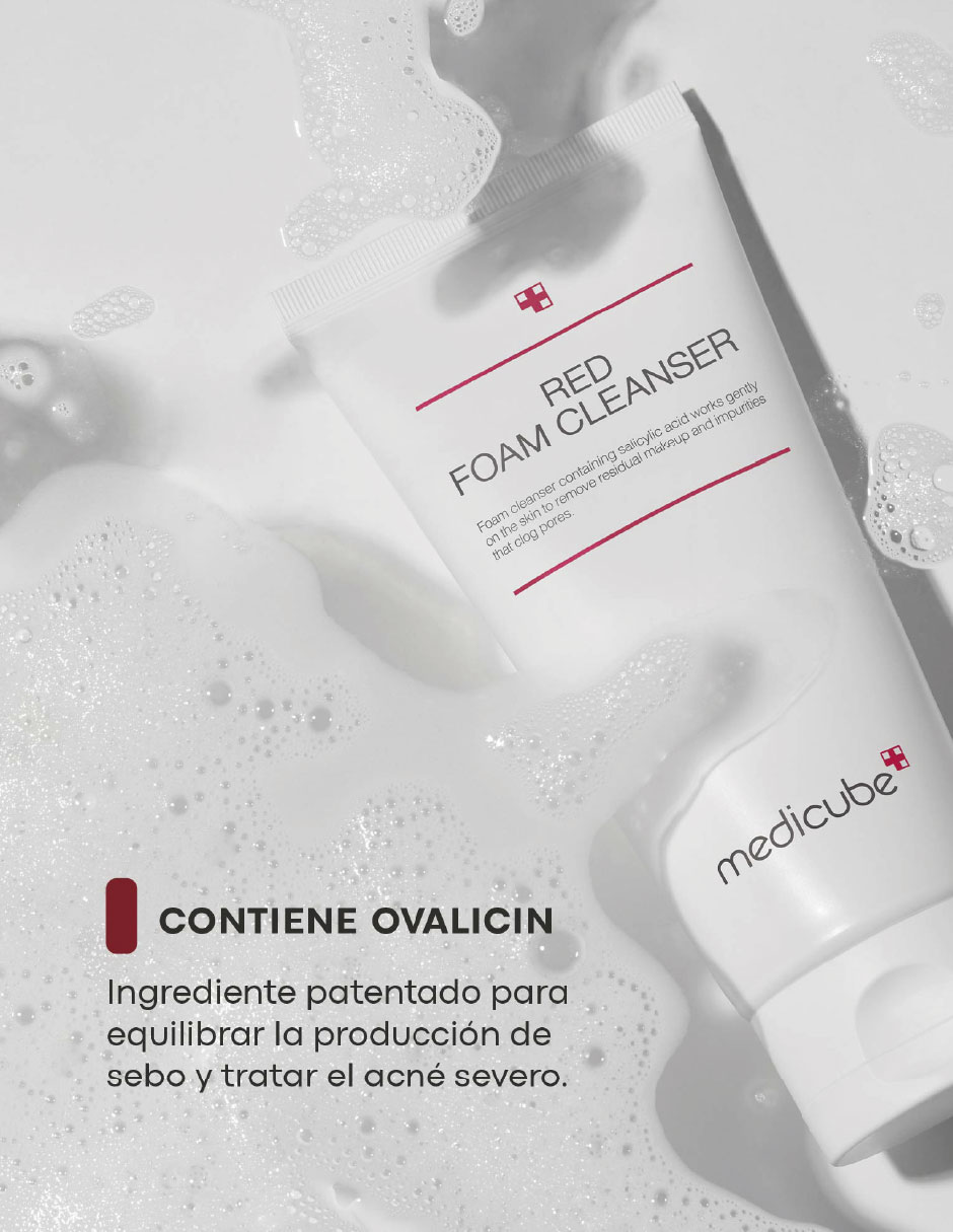Jabón facial edicube red foam cleanser con ácido salicílico 2
