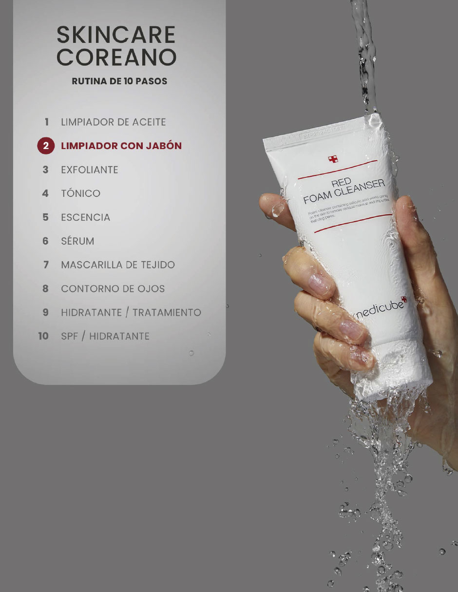 Jabón facial edicube red foam cleanser con ácido salicílico 6