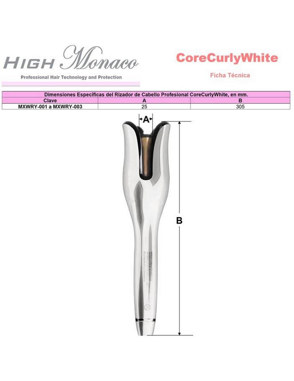 Rizadora rulos térmicos de cabello CoreCurlyWhite múltiple de cerámica 6